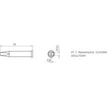 Weller - xt-c Panne de fer à souder forme de burin Taille de la panne 3.2 mm Contenu 1 pc(s)
