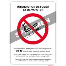 Novap - Panneau interdiction de Fumer et de Vapoter – Rigide A4 – 4600086
