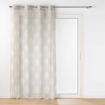 Voilage à œillets imprimé - Effet lin Lin 140x240 cm