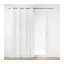 Voilage à œillets effet blanc tissé - 140x240cm - Blanc