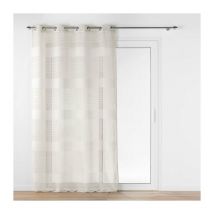 Voilage a oeillets 140 x 240 cm effet lin tissé Janice Beige
