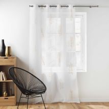 Voilage aux impressions métallisées Naturel 140x240 cm