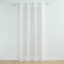 Voilage Vintage fleurs brodées Blanc 140x240 cm