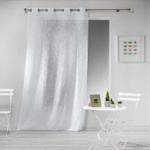 Panneau a oeillets 140 x 240 cm effet lin tisse haltona Blanc