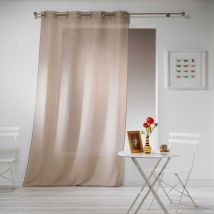 Panneau a oeillets 140 x 240 cm effet lin tisse haltona Noisette