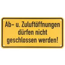 Panneau ''Ab- u. Zuluftöffnungen'' alu, 1061/21