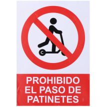 Normaluz - Panneau Adhésif ''prohibido Acceder Con Patinete'' 21x30cm