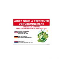 PANNEAU AIDEZ NOUS A PRESERVER L'ENVIRONNEMENT (H0323) - Adhésif - 300 x 210 mm