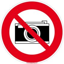 Panneau Appareil Photo Interdit. Signalisation Interdiction. - Plastique pvc 1,5 mm - Diamètre 125 mm