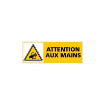 Panneau attention aux mains (C0266) - Plastique pvc 1,5 mm - 350 x 125 mm