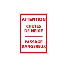 Signaletique.biz France - panneau attention chutes de neige - passage dangereux (D1096) - Adhésif - 150 x 210 mm