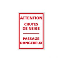 Signaletique.biz France - panneau attention chutes de neige - passage dangereux (D1096) - Adhésif - 450 x 630 mm