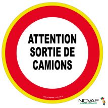 Panneau Attention sortie de camions - haute visibilité - ø 300mm - 4091617