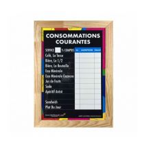 Panneau avec ardoise consommations courantes moderne dimensions 61 x 41 cm