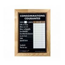 Panneau avec ardoise consommations courantes traditionnel dimensions 61 x 41 cm