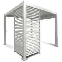 Panneau brise-vue latéral à ventelles 1,2 m pour pergola bioclimatique ombrea - Blanc - Chalet&jardin