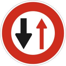 Panneau Cédez Le Passage À La Circulation Venant En Sens Inverse B15 – 650 Mm – Signalisation Ronde Sécurité Routière – Modèle Ecolign – Aluminium 