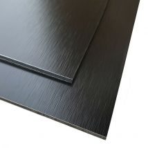 Panneau Composite Aluminium Brossé Noir et Cuivre Reversible 3mm. Plaque alu avec au Centre un Polyéthylène (pvc) - 200 x 400 mm