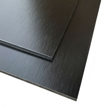Panneau Composite Aluminium Brossé Noir et Cuivre Reversible 3mm- - 300 x 1000 mm