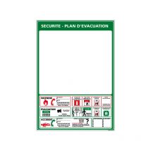 Panneau consigne de securite - plan d'evacuation (A0403) - Adhésif - 210 x 300 mm