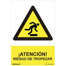 Panneau Danger ''attention Ne Pas Trebucher'' (espagnol - Pvc 0.7mm) 30x40cm