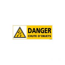 Panneau danger chute d'objets (C1359) - Aluminium 2 mm - 350 x 125 mm