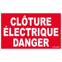 Novap - Panneau Danger clôture électrique - Rigide 330x200mm - 4160146