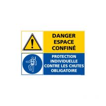 Signaletique.biz France - panneau danger espace confine - epi obligatoire (C1401) - Adhésif - 420 x 300 mm