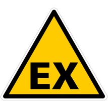 Signaletique.biz France - Panneau danger ex matières explosives atex - pvc 1,5 mm - 250 x 250 mm - Conforme iso 7010