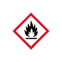 Panneau DANGER MATIERES SOLIDES INFLAMMABLES (SGH02) - Adhésif - 125 x 125 mm