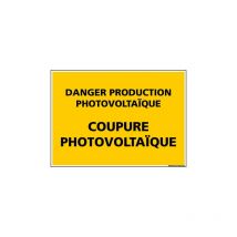 Panneau danger production photovoltaique (C1334) - Adhésif - 75 x 105 mm