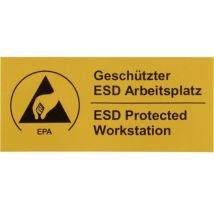 Wolfgang Warmbier - Panneau d'avertissement antistatique (esd) 2850.4090.DE jaune, noir (l x l) 90 mm x 40 mm autocollant 1 pc(s) Y242001