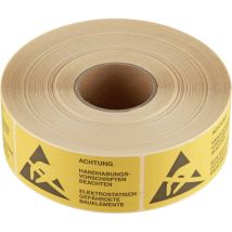 Wolfgang Warmbier - Panneau d'avertissement antistatique (esd) 2850.3675.D jaune, noir (l x l) 75 mm x 36 mm autocollant