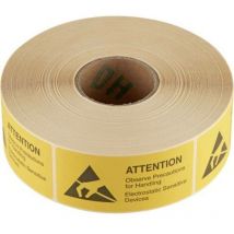 Wolfgang Warmbier - Panneau d'avertissement antistatique (esd) 2850.3675.E jaune, noir (l x l) 75 mm x 36 mm autocollant