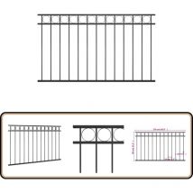 Panneau de clôture Acier 1,7x0,8 m Noir - Panneaux De Cloture - Clôture Jardin - Clôture Extérieur - Clôture Acier - Clôture Noire