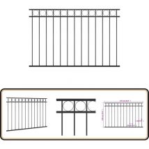 Panneau de clôture Acier 1,7x1 m Noir - Clôture - Panneaux De Clôture - Clôture Jardin - Clôture Extérieur - Clôture Acier