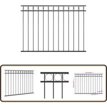 Panneau de clôture Acier 1,7x1,2 m Noir - Panneaux De Cloture - Clôture Jardin - Clôture Extérieur - Clôture Acier - Clôture Noire