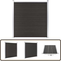 Panneau de clôture wpc 180x186 cm Noir - Clôture Jardin - Clôture Résidentielle - Clôture Composite - Clôture Noire - Clôture Moderne