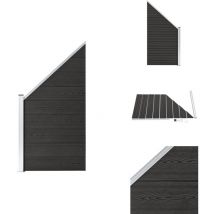 Panneau de clôture wpc 95x(105-180) cm Gris - Clôture Bois Composite - Panneaux De Clôture - Clôture Jardin - Clôture Résidentielle - Clôture Moderne