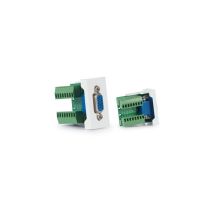 Fonestar - Panneau de connexion avec connecteur vga D15 femelle, connexion euroblock enfichable, 22,5 x 45 x 47 mm.