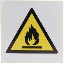 Panneau de danger, avec pictogramme : Matières inflammables ' ' , Auto-adhésif ( Prix pour 1 )