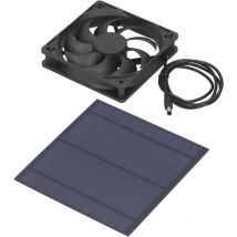 Jeffergarden Panneau de panneau solaire 5W avec ventilateur de ventilation pour le refroidissement du chenil de la maison des animaux de compagnie à