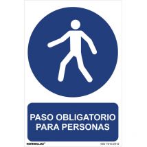 Panneau Utilisation Obligatoire ''paso Obligatorio Para Personas'' (pvc 0.7mm) 30x40cm