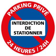 Panneau de Signalisation Alu. Panneau Interdiction. Panneau Parking, Panneau d'information Aluminium 2 mm - Parking privé Interdiction de stationner
