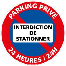 Panneau de Signalisation Alu. Panneau Interdiction. Panneau Parking, Panneau d'information Aluminium 2 mm - Parking privé Interdiction de stationner