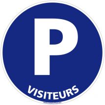 Panneau de Signalisation Alu. Panneau Interdiction. Panneau Parking, Panneau d'information Aluminium 2 mm - Parking visiteurs - Diamètre 450 mm