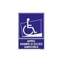 Panneau de Signalisation appel rampe d'acces amovible (G1106) - Plastique pvc 1,5 mm - 150 x 210 mm