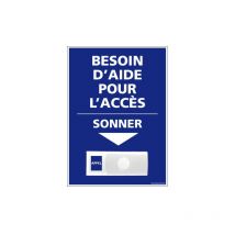 Signaletique.biz France - Panneau de signalisation appel rampe d'acces + Sonnette intégrée (G1110) - Plastique pvc 1,5 mm - 150 x 210 mm