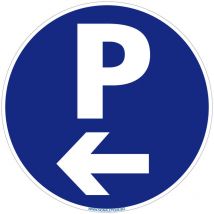 Panneau de Signalisation Autocollant. Panneau Interdiction. Panneau Parking, Panneau d'information Adhésif souple - Parking flèche à gauche