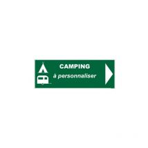 Panneau de Signalisation Camping fleche droite a personnaliser - Adhésif - 980 x 350 mm